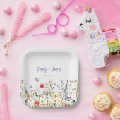 カラフル花結婚の ペーパープレート (パーティー)