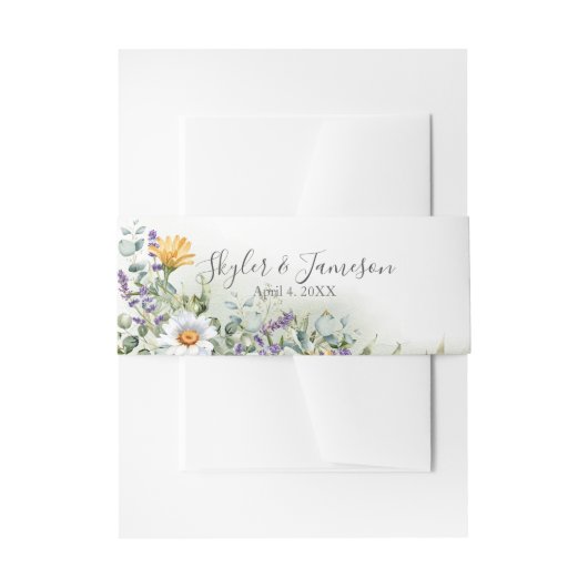 カラフル花結婚の 招待状ベリーバンド (正面例)