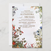 カラフル花結婚の 招待状 (正面)