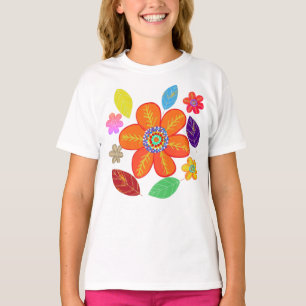 カラフル花葉 Tシャツ