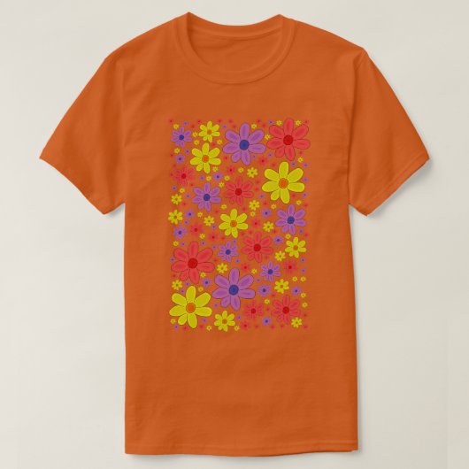 カラフル花1 Tシャツ (デザイン正面)