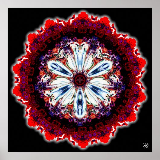 カラフル花(カラフル模様) ポスター (正面)