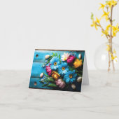 カラフル花 カード (黄色い花)