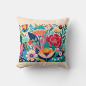 カラフル花 クッション (正面)