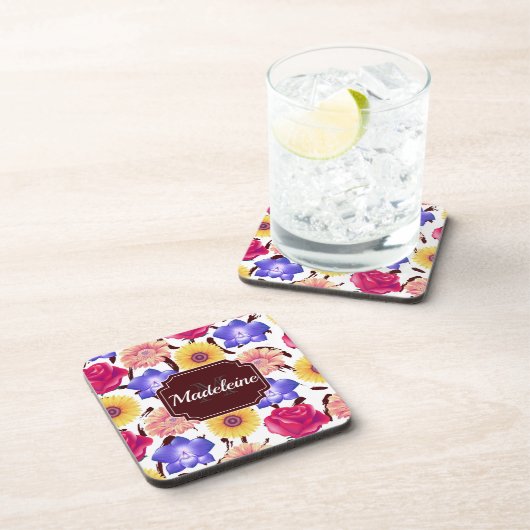 カラフル花 コースター (右側)