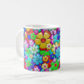 カラフル花 コーヒーマグカップ (正面左)