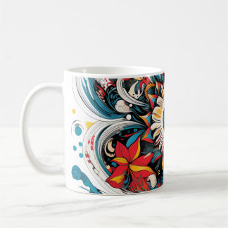 カラフル花 コーヒーマグカップ