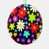 カラフル花 セラミックオーナメント (左)