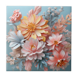 カラフル花 タイル