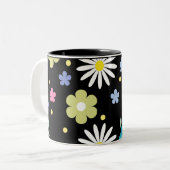 カラフル花 ツートーンマグカップ (正面左)