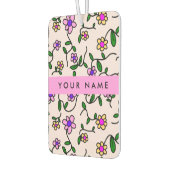 カラフル花、ピンク背景、ピンク カーエアーフレッシュナー (左)