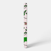 カラフル花、ピンク背景、緑 SAMSUNG GALAXYケース (左側面)