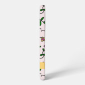 カラフル花、ピンク背景、黄色 SAMSUNG GALAXYケース (左側面)