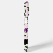 カラフル花、ピンク背景、黒 Case-Mate iPhoneケース (裏面 / 右)