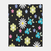 カラフル花 フリースブランケット (正面)