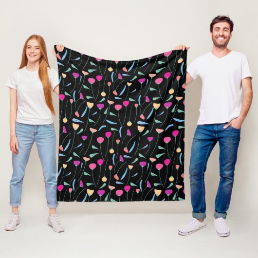 カラフル花 フリースブランケット (インサイチュ)