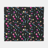 カラフル花 フリースブランケット (正面(横))