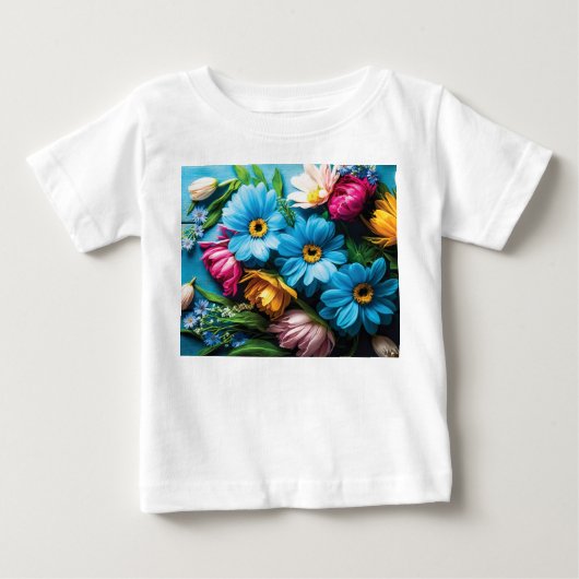 カラフル花 ベビーTシャツ (正面)