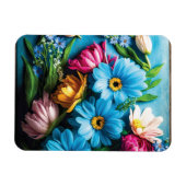 カラフル花 マグネット (横)