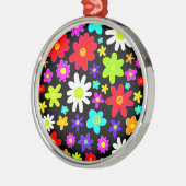 カラフル花 メタルオーナメント (左)