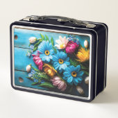 カラフル花 メタルランチボックス (裏面)