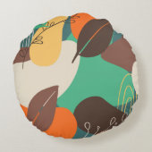 カラフル花 ラウンドクッション (裏面)