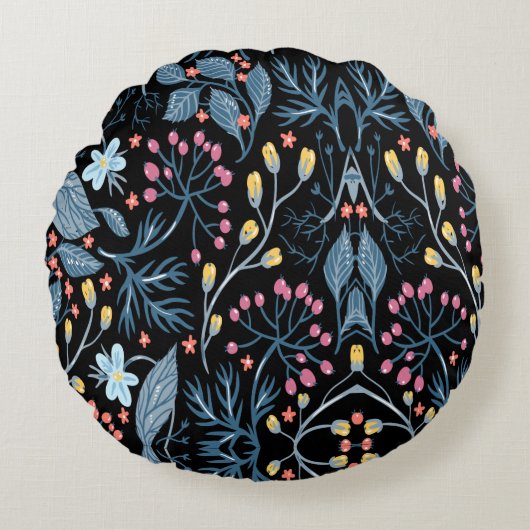 カラフル花 ラウンドクッション (正面)