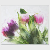 カラフル花 ラッピングペーパー (フラット)