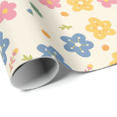 カラフル花 ラッピングペーパー (ロールコーナー)