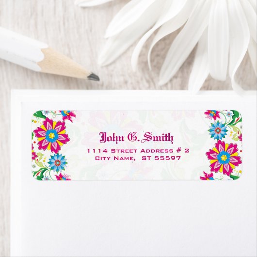 カラフル花 ラベル (インサイチュ)