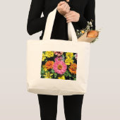 カラフル花 ラージトートバッグ (正面(商品))