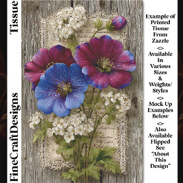 カラフル花、レース、素朴木DS5Rデコページ 薄葉紙