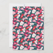 カラフル花、任意の年齢を追加フォト誕生日パーティー 招待状 (裏面)