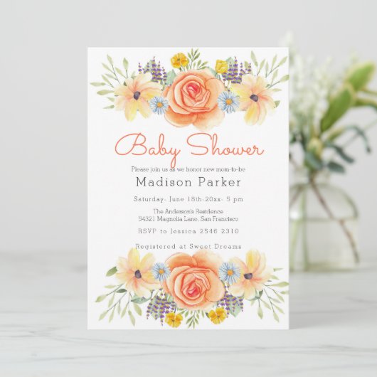 カラフル花 招待状 (スタンド正面)