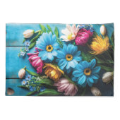 カラフル花 枕カバー (裏面-左)