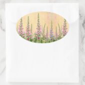 カラフル花 楕円形シール (バッグ)