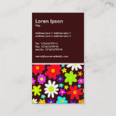 カラフル花 – 濃い茶色 名刺 (裏面)