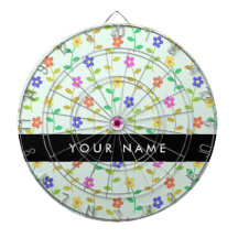 カラフル花、緑（淡色）、背景（黒）