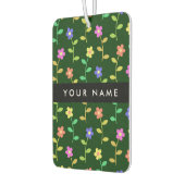 カラフル花、緑、背景、黒 カーエアーフレッシュナー (左)