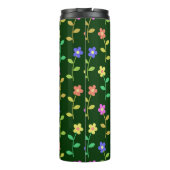 カラフル花、緑、背景、黒 タンブラー (裏面)