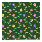 カラフル花、緑、背景、黒 フォトキューブ (正面)