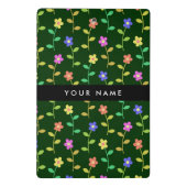 カラフル花、緑、背景、黒 ミニクリップボード (裏面)