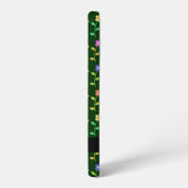 カラフル花、緑、背景、黒 SAMSUNG GALAXYケース (左側面)