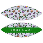 カラフル花、青い背景、緑 アメリカンフットボール (パネル)