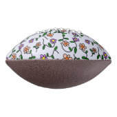 カラフル花、青い背景、緑 アメリカンフットボール (回転90)