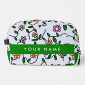 カラフル花、青い背景、緑 ドップキット (正面)