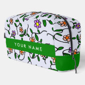 カラフル花、青い背景、緑 ドップキット (右コーナー)