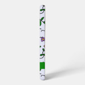 カラフル花、青い背景、緑 SAMSUNG GALAXYケース (左側面)