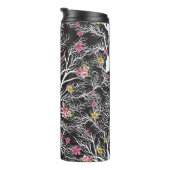 カラフル花：黒い木シームレス タンブラー (回転右)