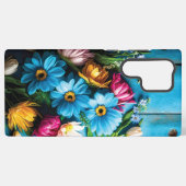 カラフル花 SAMSUNG GALAXYケース (裏面横)